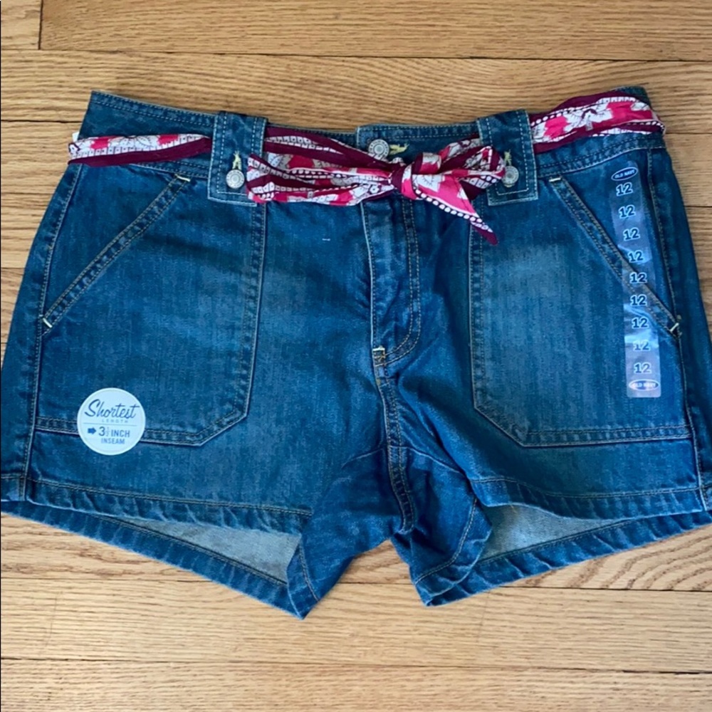 Denim Shorts with Detachable Belt